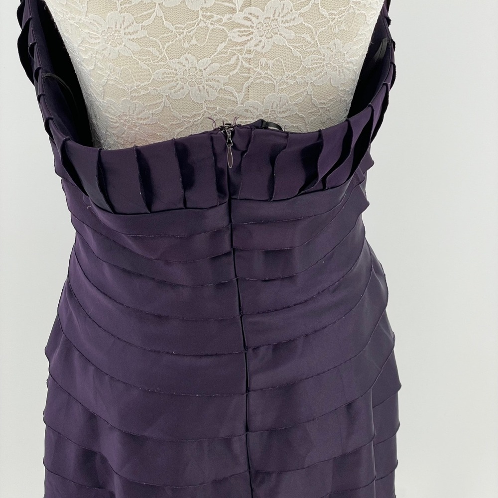 JS Collections Purple Tiered Halter Dress Size 12 Cocktail Wedding Guest Midi - Picture 3 of 11